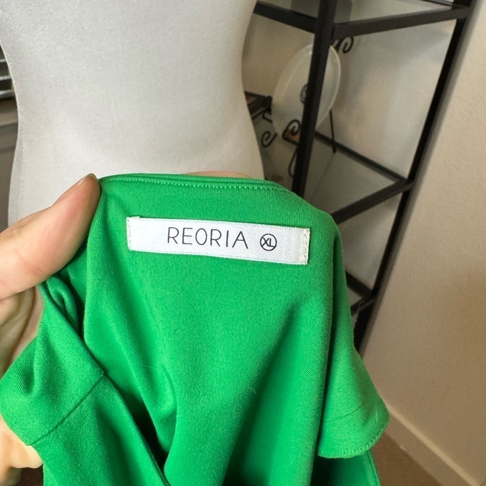 ReoRia High Neck Racerback Sleeveless Bodysuit Tank Top Green Size XL - Picture 7 of 8